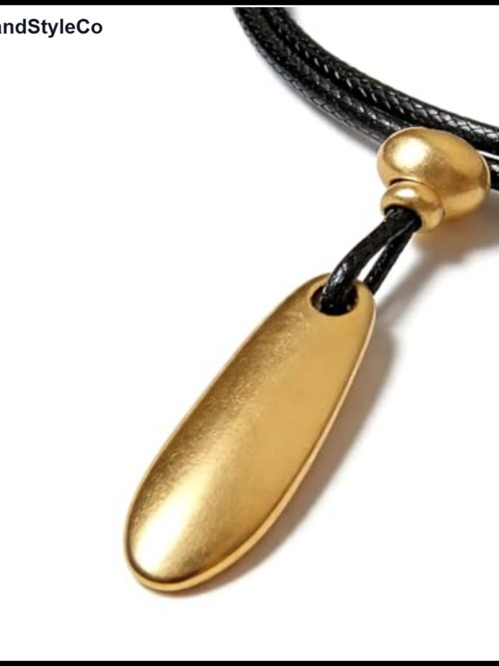 Matte Gold Water Drop Pendant Necklace Leather Rope Adjustable Long Sweater
